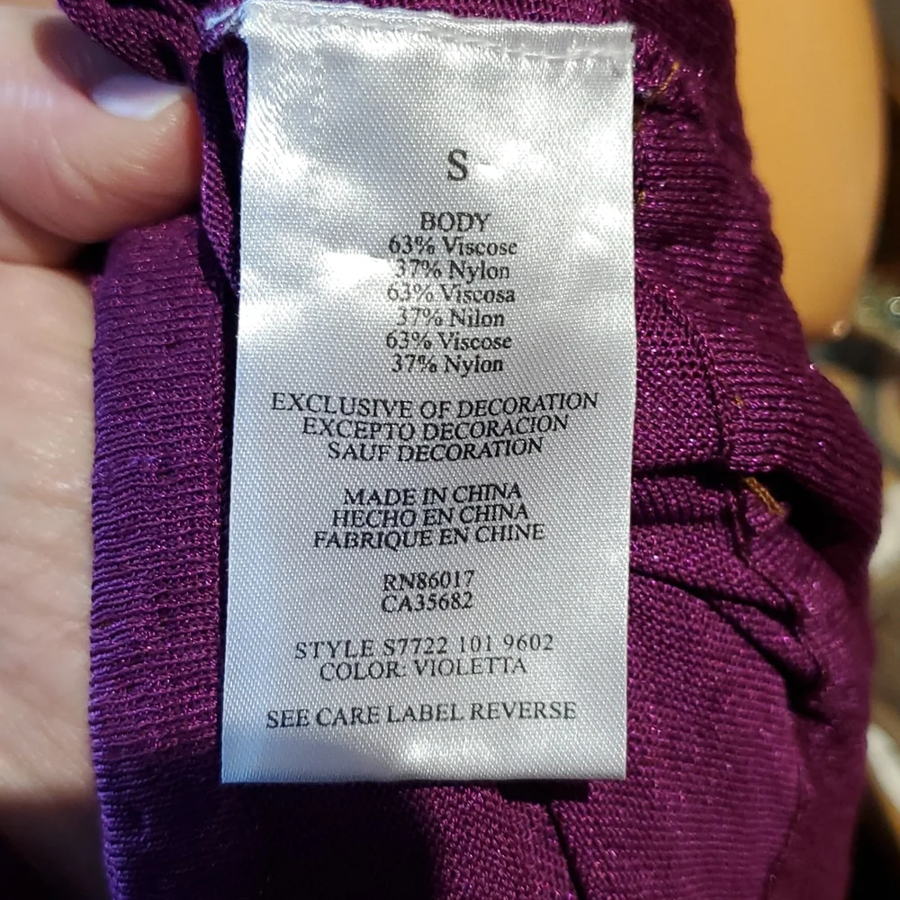 Bebe sequins metallic long dress S - Picture 7 of 7